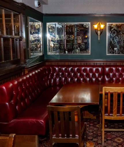 Internal seating area in a pub restaurant