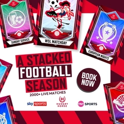 A banner promoting a Stacked Football Season with Selected Greene King venues.