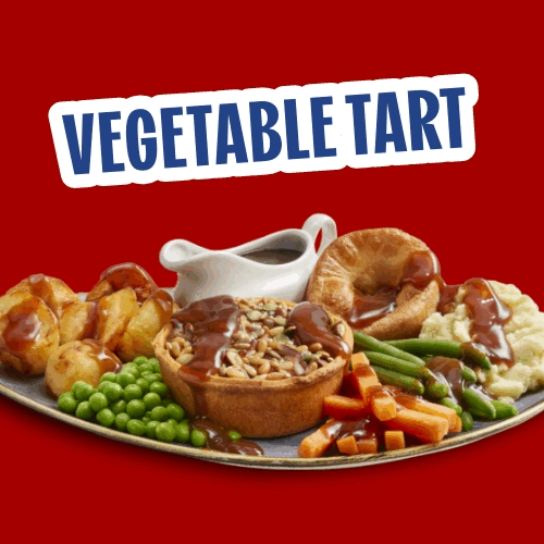 A graphic promoting different meats in the Sunday roast and a pud meal deal at Hungry Horse venues.