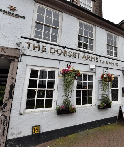 External view of a pub entrance