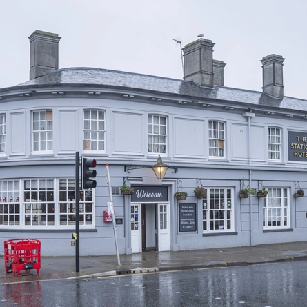 The exterior facade viewed from across the road of The Station.