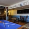 Interior shot of the pool tables and seating area