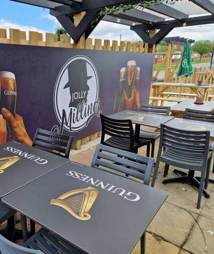Beer garden outside a pub