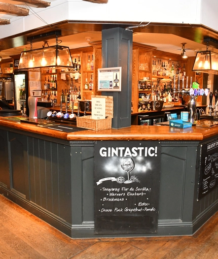 interior bar area of a pub