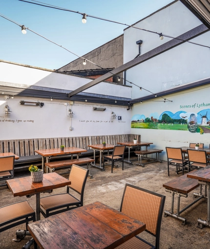 Beer garden outside of a pub