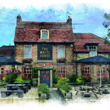 A render of the exterior facade at the White Horse.