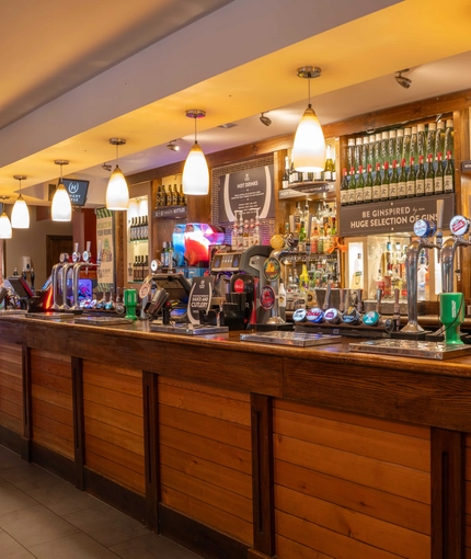 The bar inside The Royal Horse in Warwick.