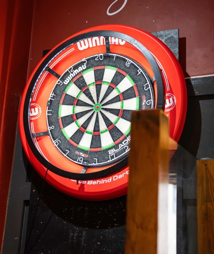 A close up view of the dartboard inside The Royal Horse.
