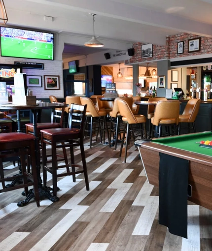 Bar area and pub games in a pub