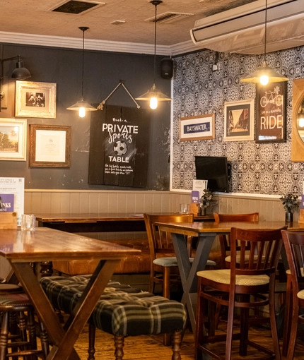 Internal seating area in a pub restaurant
