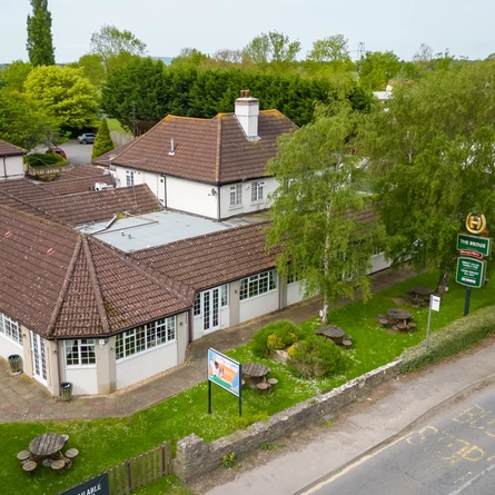 An exterior aerial view of the whole venue at The Bridge Inn.