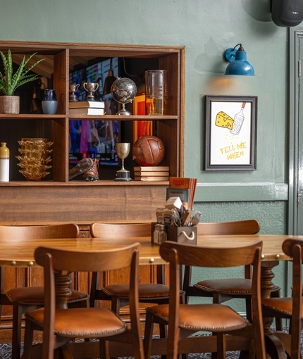 An image of the interior restaurant and seating area at The Old Red Lion.