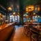 The bar and interior seating area of the Garrick Arms in Charing Cross.