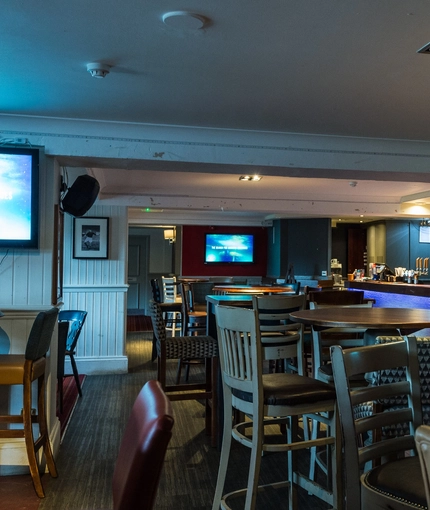 interior of the restaurant with seating area