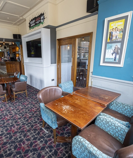 interior of the restaurant with seating area