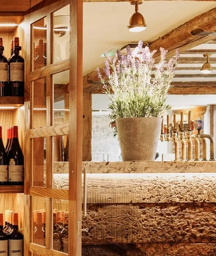 Cabinet full of wine bottles
