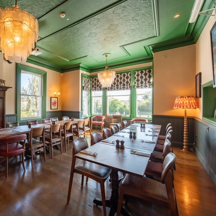 An interior shot of the venue & restaurant area at The Magpie pub.