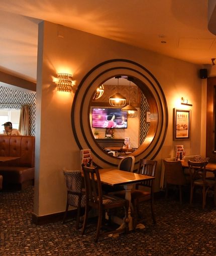 interior restaurant and seating area