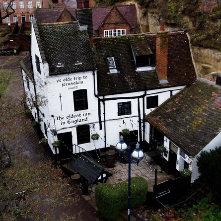 An image of the external view of Ye Olde Trip to Jerusalem.