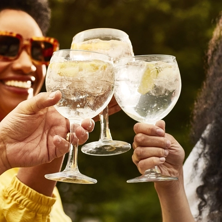 Glasses of gin and tonic