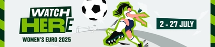 A banner promoting the Women's Euros for selected Greene King venues.