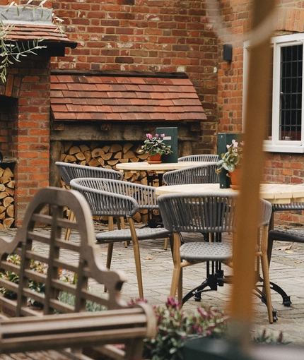 The beer garden at The Crown