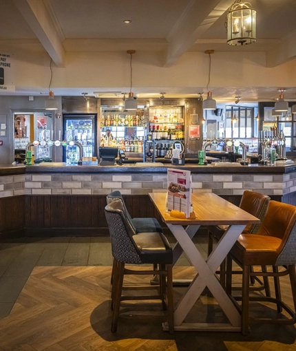 Restaurant and bar area in a pub