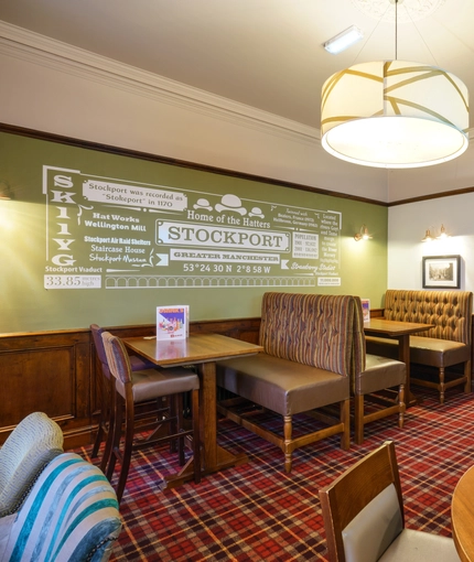 interior of the restaurant and seating area