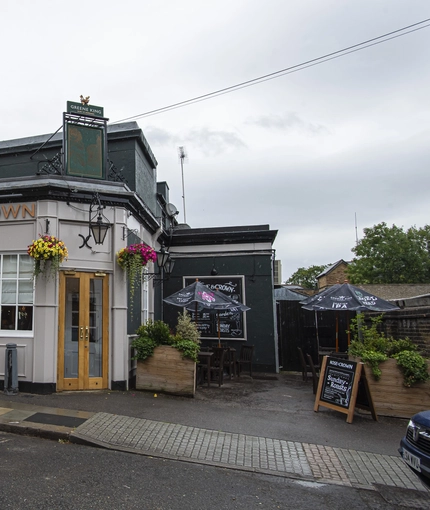 External view of a pub entrance