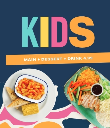 Kids Menu - Main, dessert and drink for £4.99
