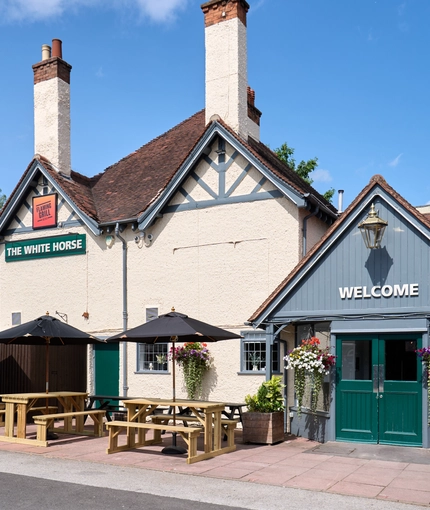 The outside of the White Horse.