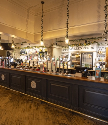 Interior bar area of a pub.