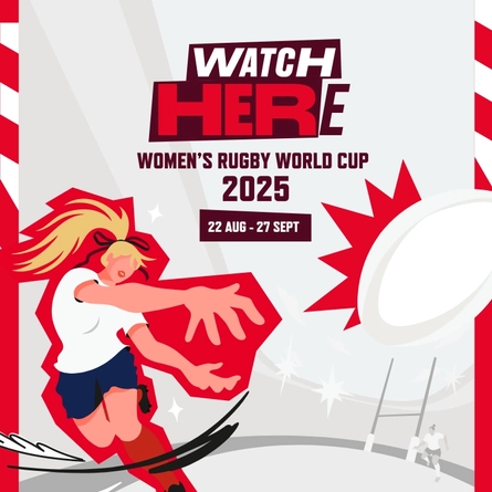 A banner promoting the Women's Rugby World Cup in selected Greene King venues.