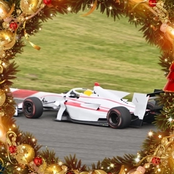 A graphic banner promoting festive formula one sports at Hungry Horse venues.