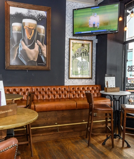 Internal seating area in a pub restaurant