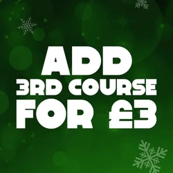 A graphic that says 'Add 3rd course for £3'.