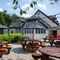 The exterior beer garden seating area at the Sussex Yeoman.