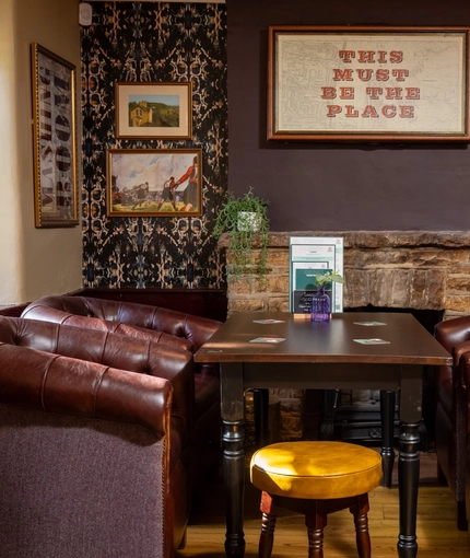The interior restaurant and seating area at the Apple Tree.