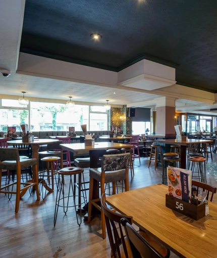 Restaurant and bar area in a pub