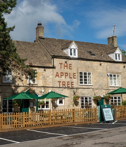 The exterior facade of the Apple Tree.
