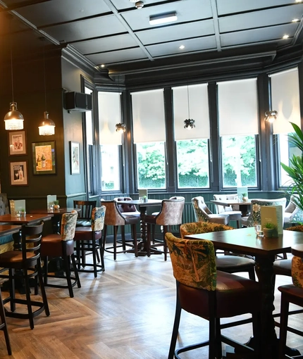 A restaurant area in a pub