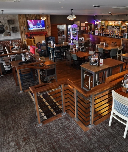 interior of the restaurant with seating area