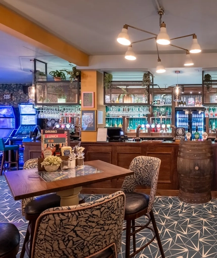 Interior of the venue showing the bar