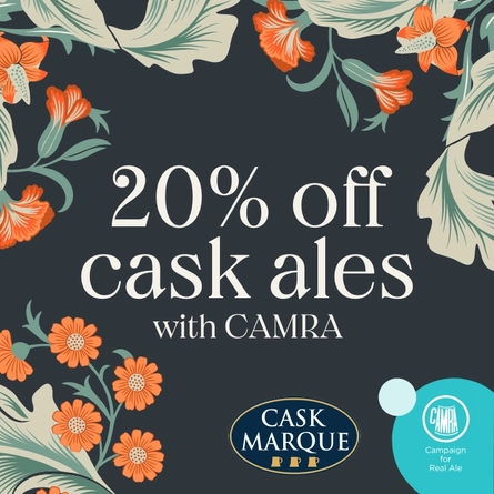 A 715x715 Sized CAMRA Cask Ale 20% Off Banner for Chef & Brewer.