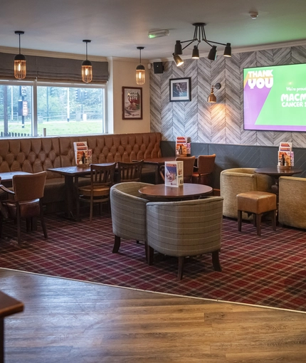 interior of restaurant and seating area