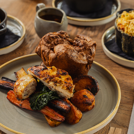A chicken Sunday roast main served at Crafted pubs.