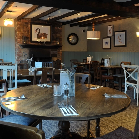 Internal seating area in a pub restaurant
