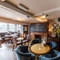 Interior seating area with fireplace