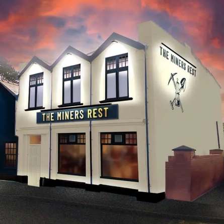 The exterior facade of The Miners Rest.