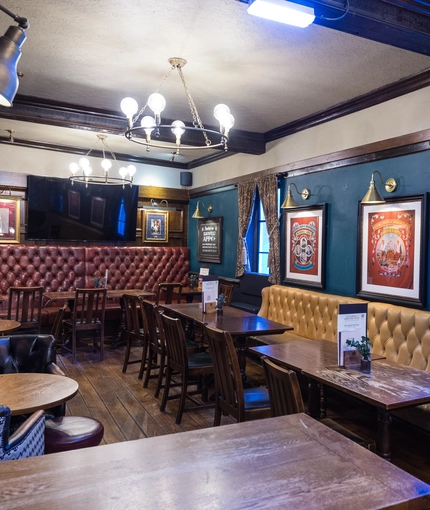 Internal seating area in a pub restaurant